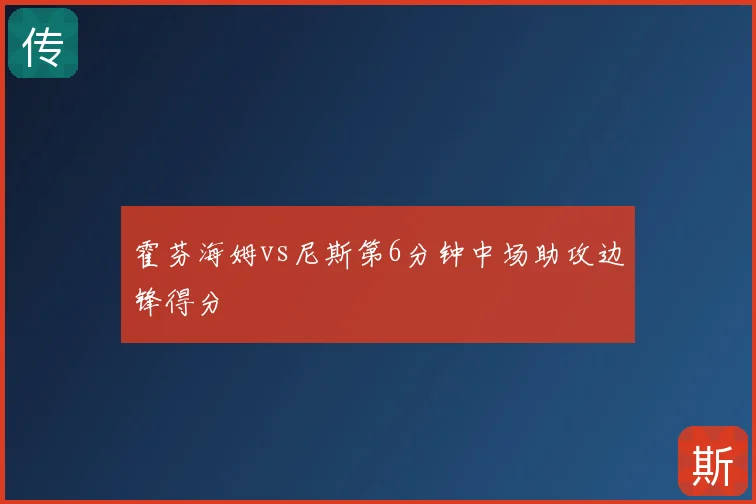 霍芬海姆vs尼斯第6分钟中场助攻边锋得分